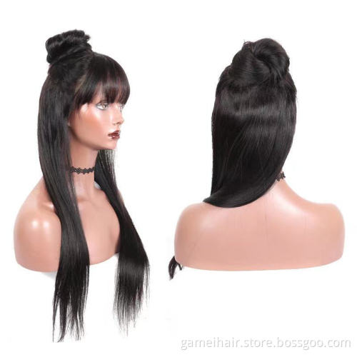 Invisible knots 360 transparent  100% human hair  lace front wigs for black women human hair